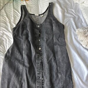 Black Denim Button-Down Dress